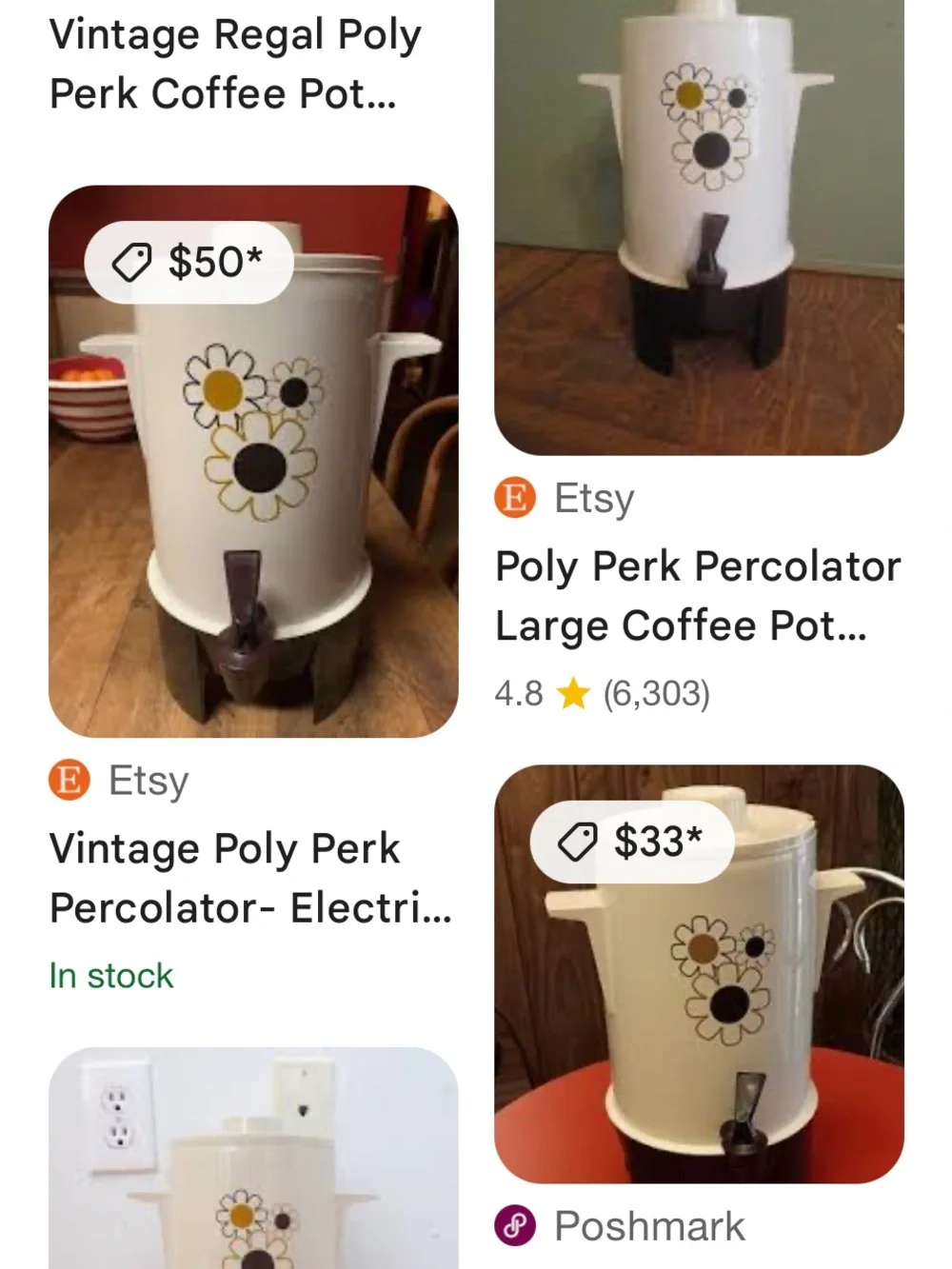 Retro Floral Beverage Dispenser in White and Brown